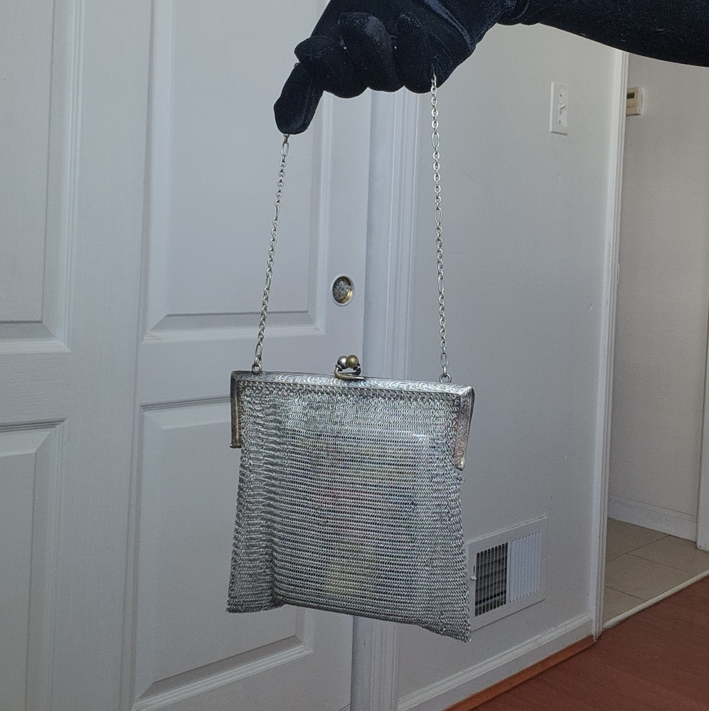 1920s German Silver Chainmail Purse